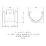 FloPlast Deepflow/ Hi-Cap Gutter Union Bracket - 115mm x 75mm White