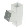 FloPlast Square Downpipe Branch - 112 Degree x 65mm White