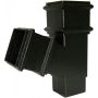 FloPlast Cast Iron Effect Square Downpipe Branch - 67.5 Degree x 65mm