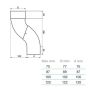 Lindab Steel One-Piece Downpipe Offset - 75mm Anthracite Grey