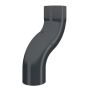 Lindab Steel One-Piece Downpipe Offset - 87mm Anthracite Grey
