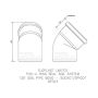 FloPlast Ring Seal Soil Bend Single Socket - 135 Degree x 110mm White