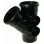 FloPlast Ring Seal Soil Branch - 135 Degree x 110mm Black - Pack of 2