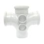 FloPlast Ring Seal Soil Double Branch - 92.5 Degree x 110mm White