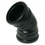 FloPlast Ring Seal Soil Bend Double Socket - 135 Degree x 110mm Black