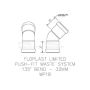 FloPlast Push Fit Waste Bend - 135 Degree x 32mm Grey