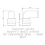 FloPlast Push Fit Waste Bend Swivel - 90 Degree x 40mm Black