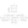 FloPlast Push Fit Waste Socket Plug - 32mm Black