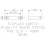 FloPlast Push Fit Waste Pipe Clip - 40mm Grey