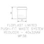 FloPlast Push Fit Waste Reducer - 40mm x 32mm Grey