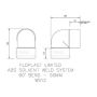 FloPlast Solvent Weld Waste Bend Knuckle - 90 Degree x 50mm Black