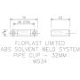 FloPlast Solvent Weld Waste Pipe Clip - 32mm Black