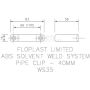 FloPlast Solvent Weld Waste Pipe Clip - 40mm Grey