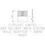 FloPlast Solvent Weld Waste Iron Coupling Male - 40mm White