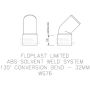FloPlast Solvent Weld Waste Bend Swivel - 135 Degree x 32mm White