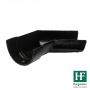 Cast Iron Deep Half Round Gutter Right Hand Angle - 135 Degree x 125mm Black