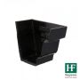Cast Iron Moulded Ogee Gutter Right Hand External Stopend - 100mm Black
