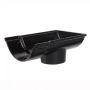 Cast Iron Beaded Half Round Gutter Stopend Outlet - 125mm for 65mm Downpipe Black