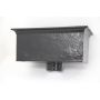 Cast Iron Rectangular Hopper Head Outlet - 457mm for 65mm Downpipe Black