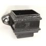 Cast Iron Rectangular Downpipe Eared/ Loose Socket with Spigot - 100mm x 75mm Black