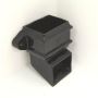 Cast Iron Square Downpipe Eared Shoe - 75mm Black