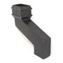 Cast Iron Square Downpipe Offset - 380mm Projection 100mm Black