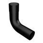 Aluminium Round Swaged Downpipe Bend - 92.5 Degree x 63mm PPC Finish Black (9005 Matt)