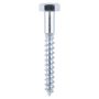8mm x 100mm - Coach Screw Hexagon DIN 571 - BZP - Bag of 25