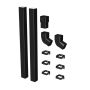 Galeco Square PVC Offset Downpipe Kit Black - 80mm Diameter