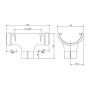 FloPlast Half Round Gutter Running Outlet - 112mm Brown