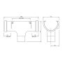 FloPlast Deepflow/ Hi-Cap Gutter Running Outlet - 115mm x 75mm Grey