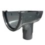 FloPlast Deepflow/ Hi-Cap Gutter Stopend Outlet - 115mm x 75mm Anthracite Grey