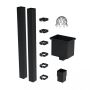 Galeco Square Steel Hopper & Downpipe Kit Black - 80mm Diameter