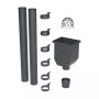 Galeco Steel Round Hopper & Downpipe Kit Graphite Grey - 87mm Diameter