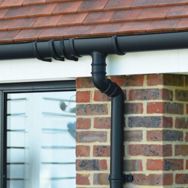 FloPlast Round Downpipe Access Pipe - 68mm Cast Iron Effect