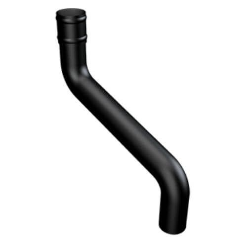 Cast Aluminium Round Downpipe 2 Part Swan Neck - 63mm to 400mm Black