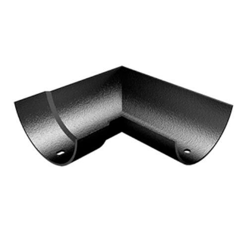 Cast Aluminium Half Round Gutter Internal Angle - 90 Degree x 114mm Black