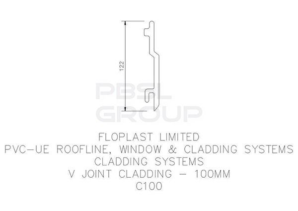 V Joint Cladding - 100mm x 5mtr White