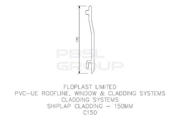 FloPlast Shiplap Cladding - 150mm x 5mtr Rosewood