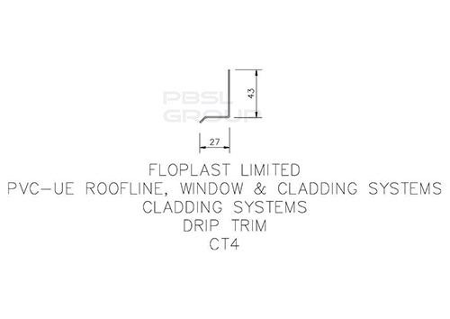 FloPlast Shiplap Cladding Drip Trim - 5mtr Rosewood