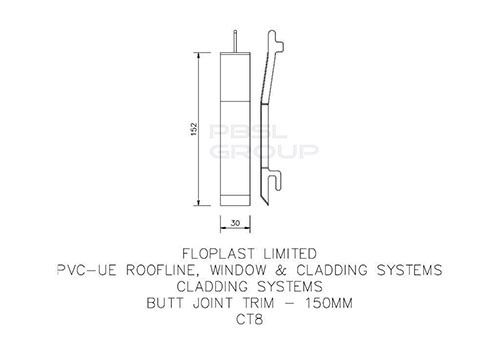 FloPlast Shiplap Cladding Butt Joint - 150mm Rosewood