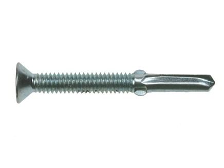 12G x 50mm - Timber To Steel Winged Light Section Self Drilling Screw Termite Phillips Countersunk - Bag of 100