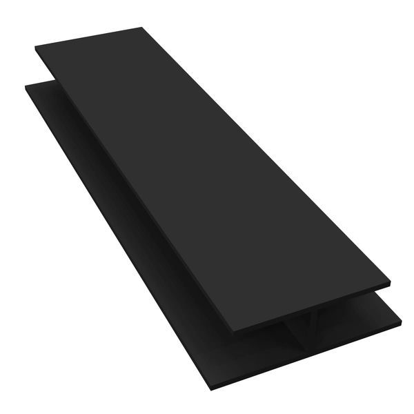 Hollow Soffit H Trim - 5mtr Black Smooth