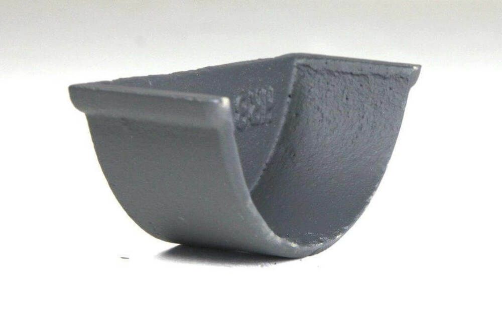 Cast Iron Beaded Half Round Gutter Internal Stopend - 115mm Primed