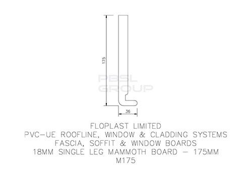 175mm White Fascia Board - 18mm x 5mtr