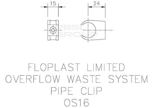 FloPlast Overflow Pipe Clip - 21.5mm White