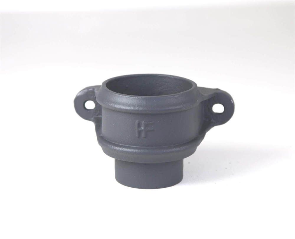 Cast Iron Round Downpipe Eared Loose Socket with Spigot - 75mm Primed