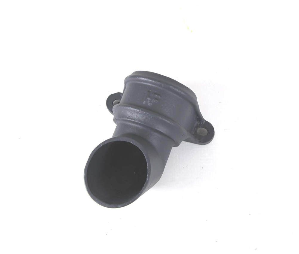 Cast Iron Round Downpipe Eared Shoe - 75mm Primed