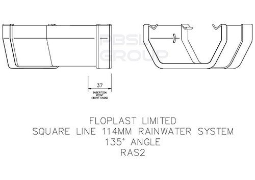 FloPlast Square Gutter Angle - 135 Degree x 114mm White