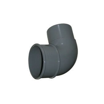 FloPlast Round Downpipe Bend - 92.5 Degree x 68mm Grey